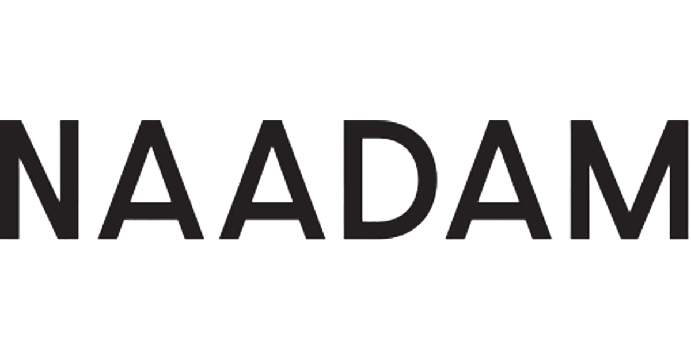 Naadam logo on a sustainable fashion background.