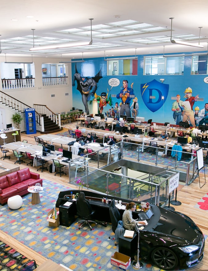 About Us: Our office boasts a large mural adorning one of the walls, creating a vibrant and inspiring work environment for our team.