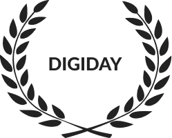 About Us, The Digiday logo features a laurel wreath.