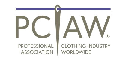 The pcaw logo showcasing the partnership in the professional clothing industry worldwide.