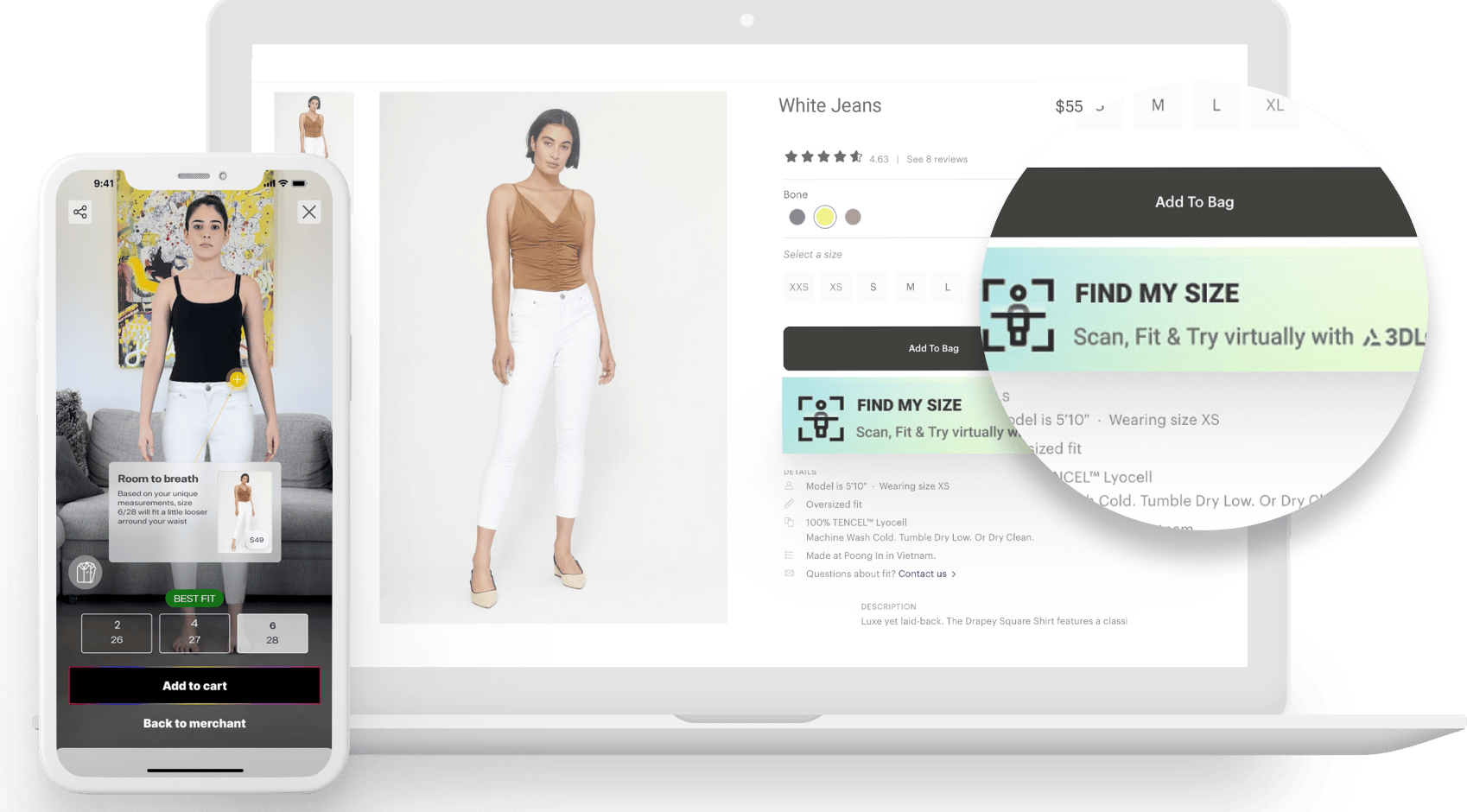 A laptop and phone displaying a fashion e-commerce app in the industry.