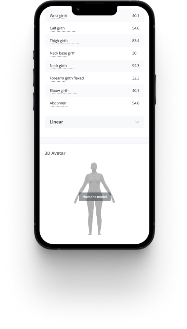 mobile tailor digital body measurements 3d body scanning