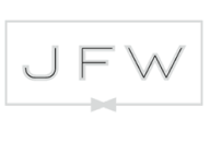 Company logo for "Jim's Formal Wear" featuring stylized letters, a bow tie icon, and incorporating elements from the 2024 MT Redesign.