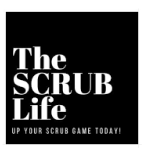 A black and white graphic with text that reads "the scrub life - up your scrub game today! MT Redesign 2024.