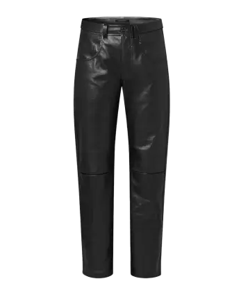 Experience the ultimate style upgrade with our 2024 black leather pants, featuring a straight-leg design and the perfect fit thanks to YourFit technology. Complete with a zipper and button closure at the waist, these pants are where fashion meets function.