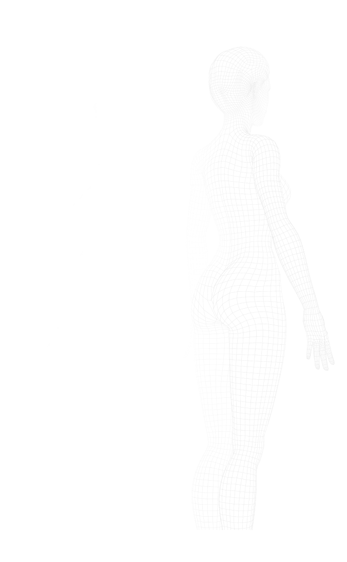 Silhouettes of two people standing side by side. One figure is white and the other is gray with a textured pattern, embodying a made-to-measure design.