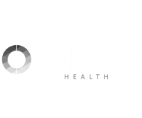 Logo of Knosis Health, featuring a circular gradient design beside the text "KNOSIS HEALTH" in a modern font, ideal for various use cases.