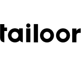 Black lowercase text spelling "tailoor" on a light gray background.