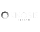 A circular grayscale segmented icon appears to the left of the words “KNOSIS HEALTH” on a light background, reflecting the company’s focus on Digital Health Programs and Structured Body Data.